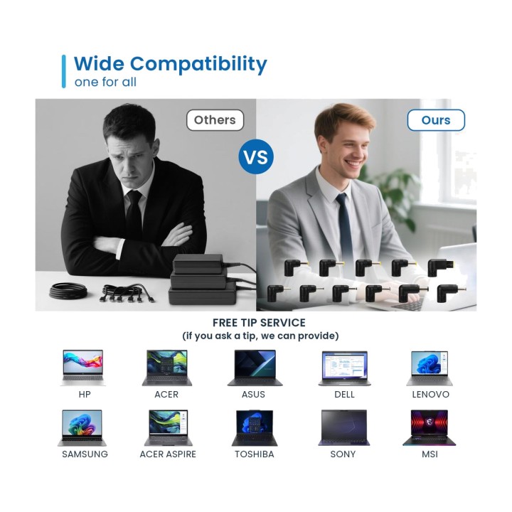 EWENT Automatic universal laptop charger with