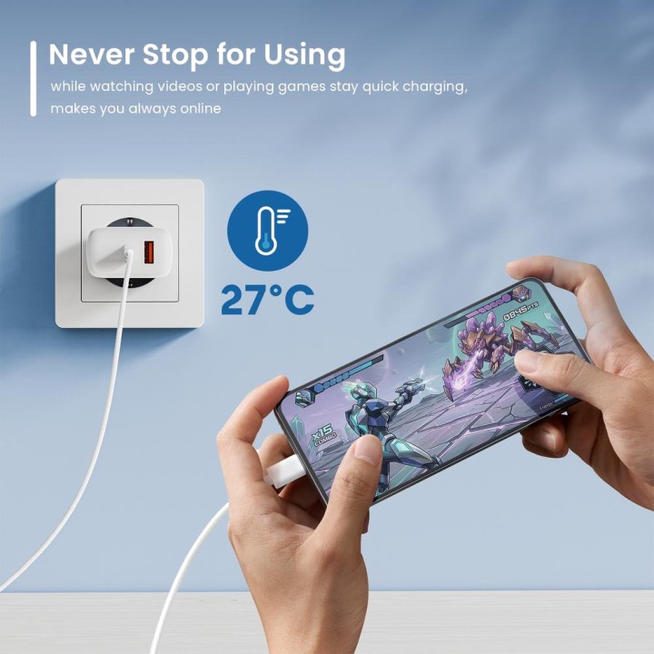 EWENT Carregador rápido de parede GaN EW1329 45W 1XUSB-C