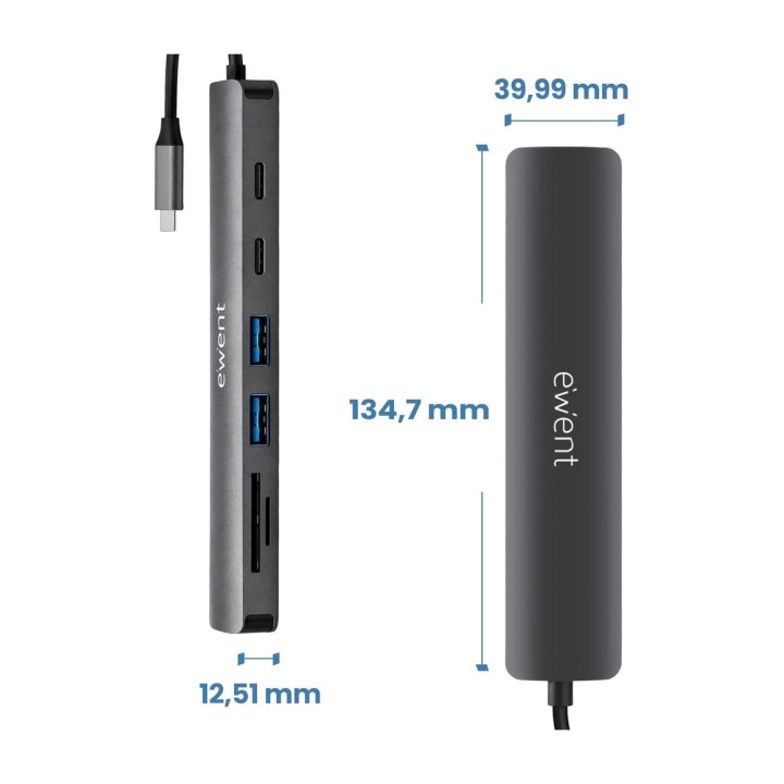EWENT Hub multiport USB-C 7-en-1 avec HDMI EW1152 4K