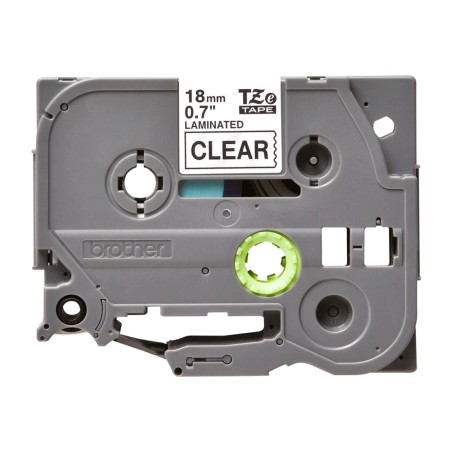 nastro laminato nero su trasparente per etichettatrice tze-141 18mm