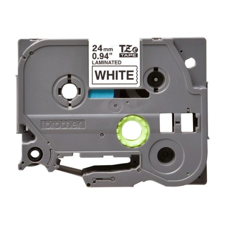 nastro laminato nero su bianco per etichettatrice tze-251 24mm