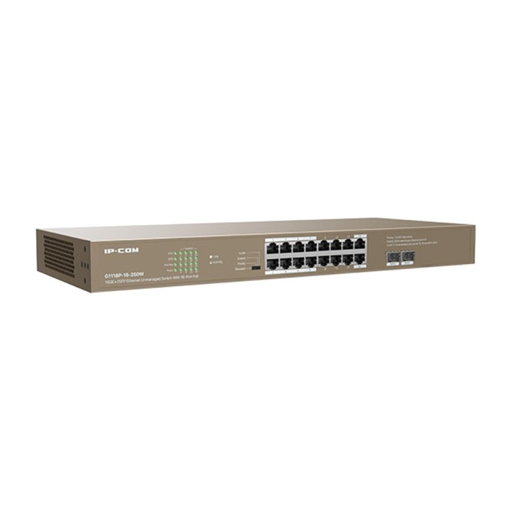 IP-COM Switch PoE Gigabit a 16 porte non gestito e 2 SFP