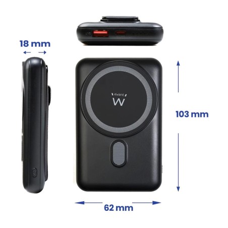batería externa con carga inalámbrica magnética ew1162 magsafe-10000mah 22,5w