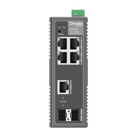 switch industriale gigabit gestito a 6 porte per guida din ies206g l2