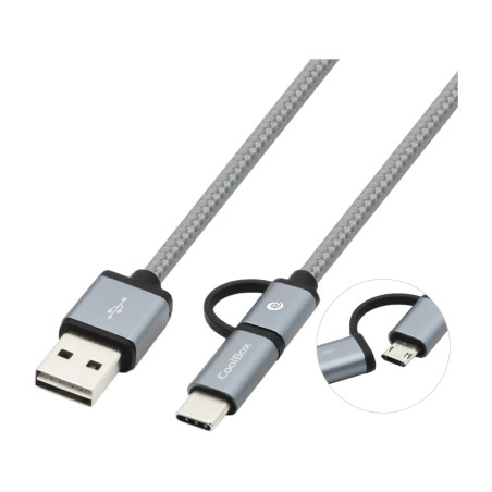 nabíjecí a datový kabel s konektory micro-b a typu c usb-2.0 1m