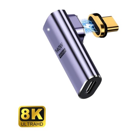 magneettinen kulmikas usb-c-sovitin ec1049 usb4 100w 40gbps 8k