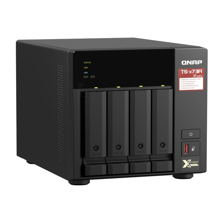 QNAP 4-Bay-Tower-NAS-Server ohne Festplatten TS-473A RYZEN