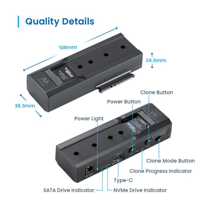 EWENT Kloner und Dockingstation für SATA-Festplatten und