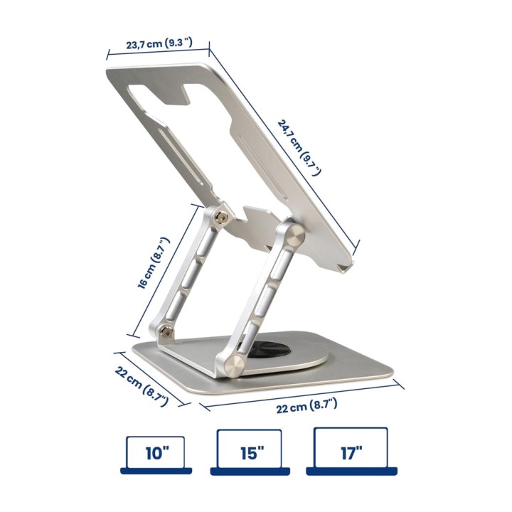 EWENT Drehbarer Laptopständer aus Aluminium EW1267 17,3"