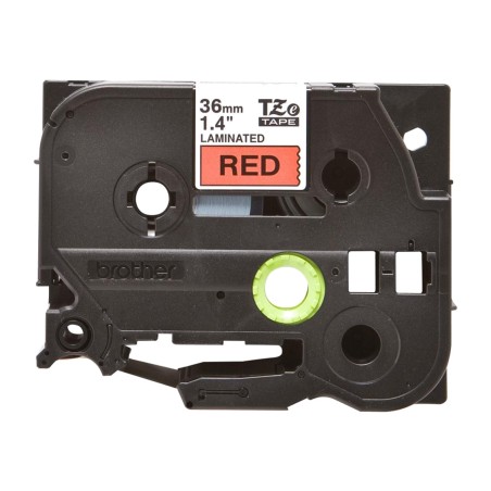 nastro laminato nero su fondo rosso per etichettatrice tze-461 36mm