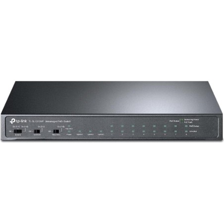 8-port fast ethernet unmanaged poe+ switch with 3 gigabit ports tl-sl1311mp 1x-sfp 124w