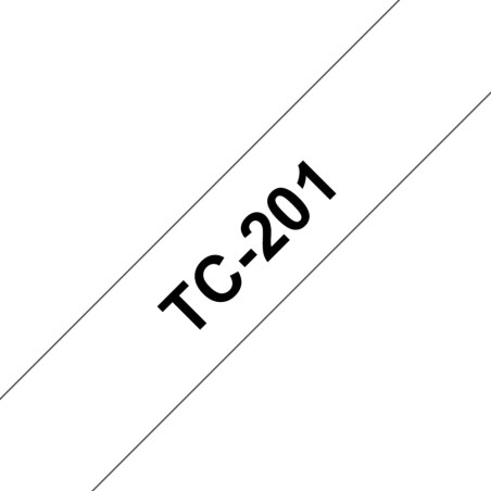 laminovaná páska, čierna na bielom podklade, pre štítkovač tc-201
