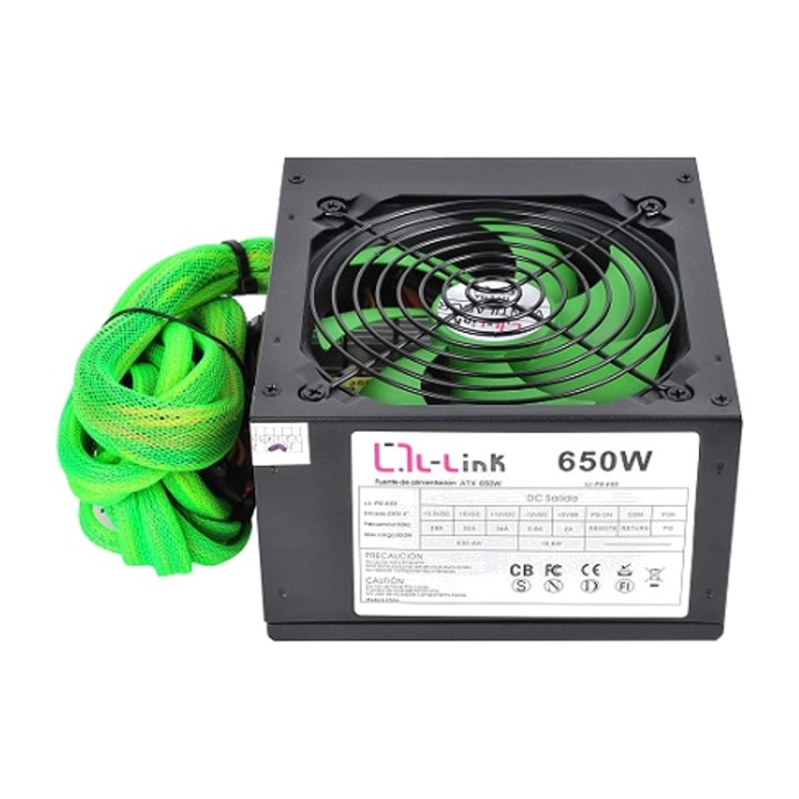 L-LINK Fuente de alimentación silenciosa para PC ATX-650W