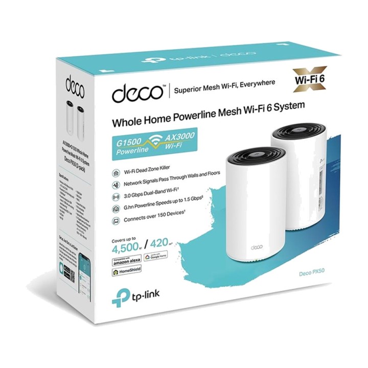 TP-LINK Sistema mesh WiFi 6 ibrido con PLC DECO PX50 AX3000