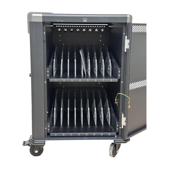 EWENT Lockable charging cart for 16 laptops and tablets