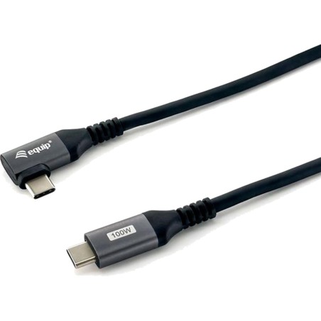 cable usb-c acodado 90 grados con chip e-mark 2.0 pd 100w 1m