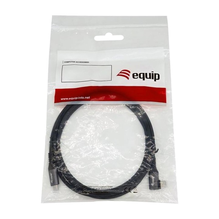 EQUIP Kábel USB-C lomený pod uhlom 90 stupňov s čipom E-Mark