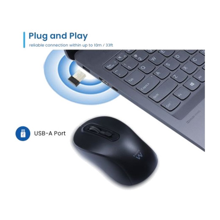 EWENT Souris optique sans fil avec nano-récepteur EW3218