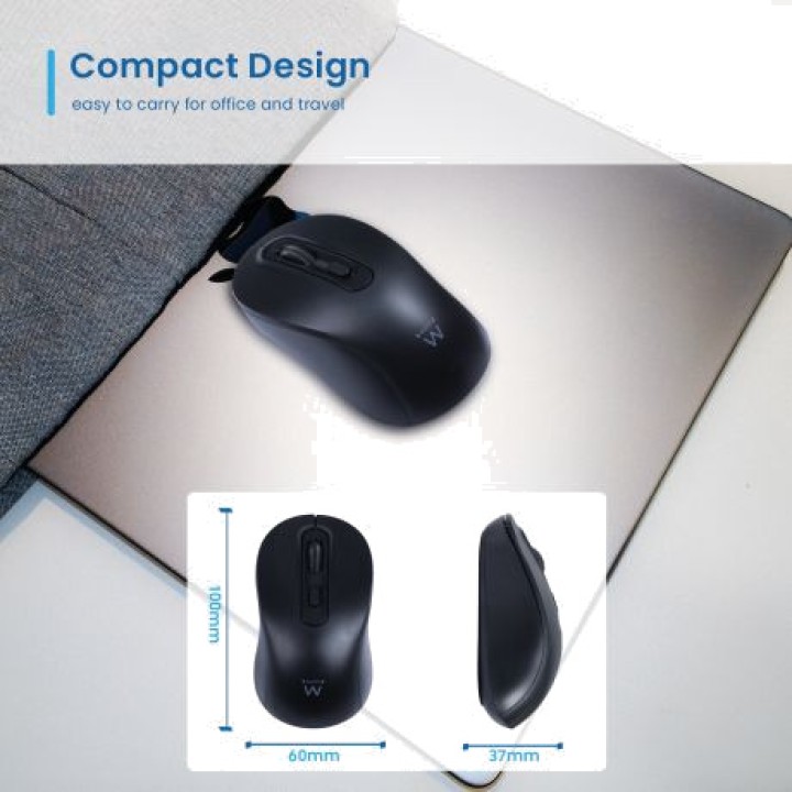 EWENT Ratón óptico inalámbrico con receptor nano EW3218