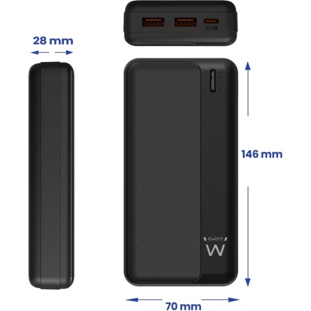εξωτερική μπαταρία με ταχεία φόρτιση ew1163 20000mah 22,5w