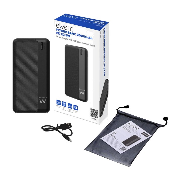 EWENT Batterie externe avec charge rapide EW1163 20000MAH