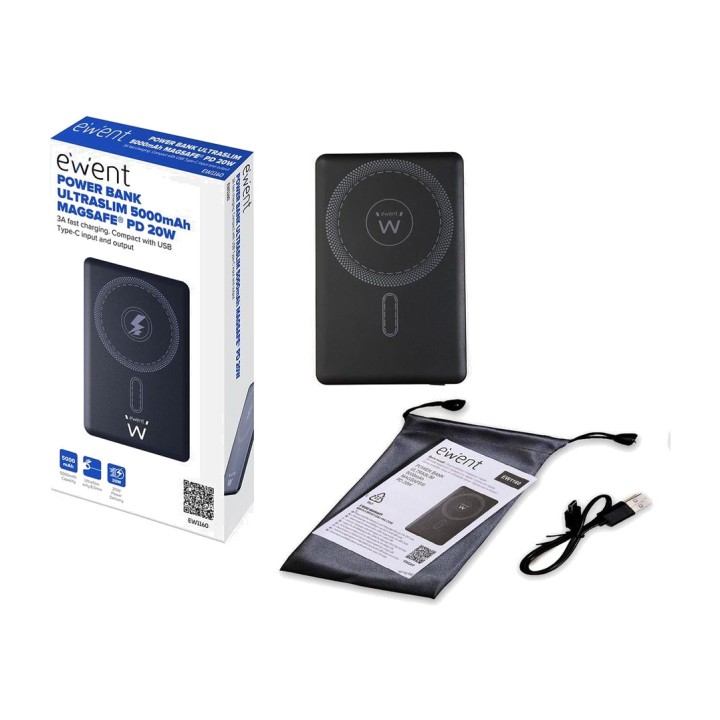 EWENT Ultratenká externá batéria s magnetickým bezdrôtovým