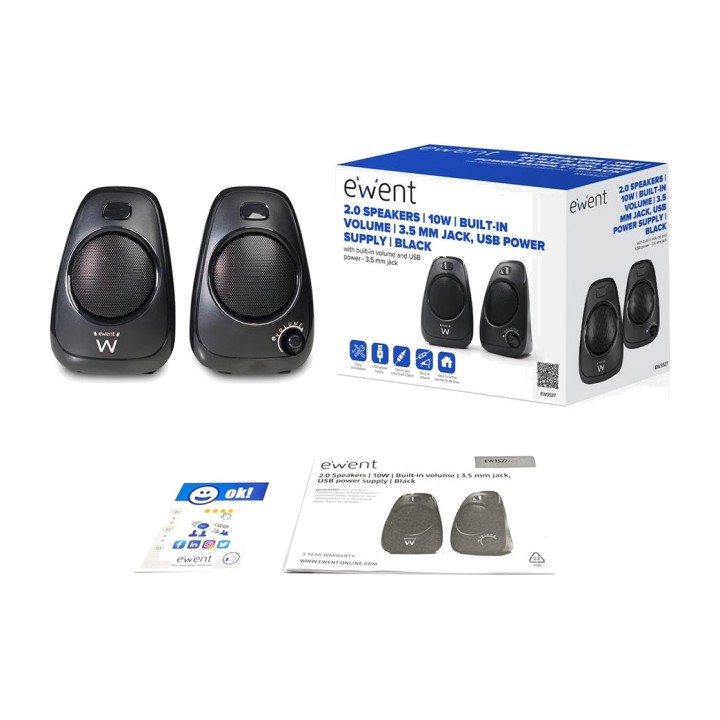 EWENT USB stereo reproduktory pre počítač EW3527 2.0 6W RMS