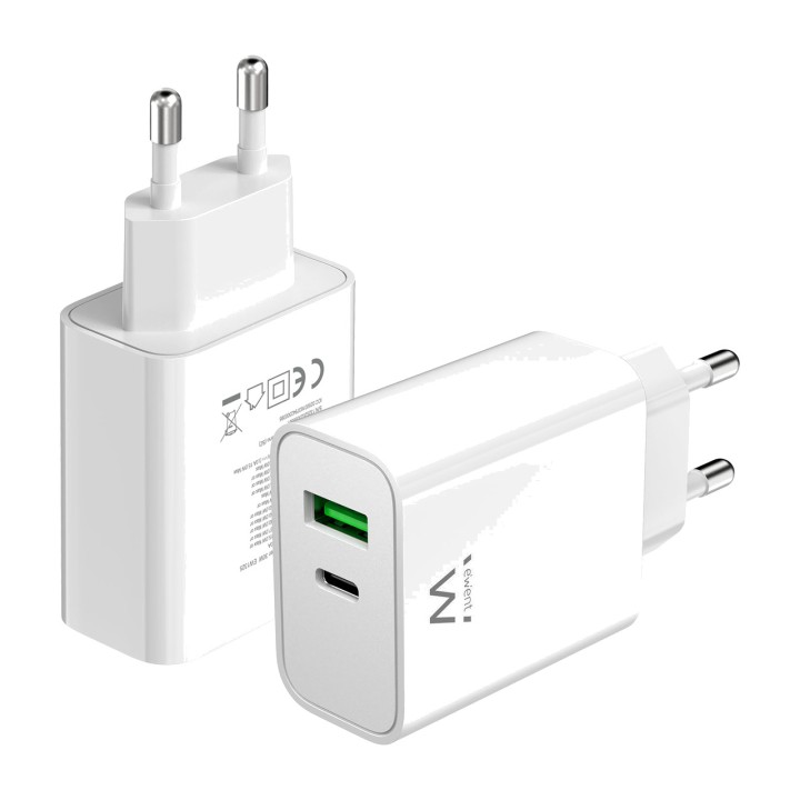 EWENT Chargeur mural rapide EW1325 30W 1XUSB-C 1XUSB-A