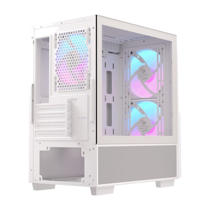 EINAREX Caja de PC gaming Micro ATX con cristal templado