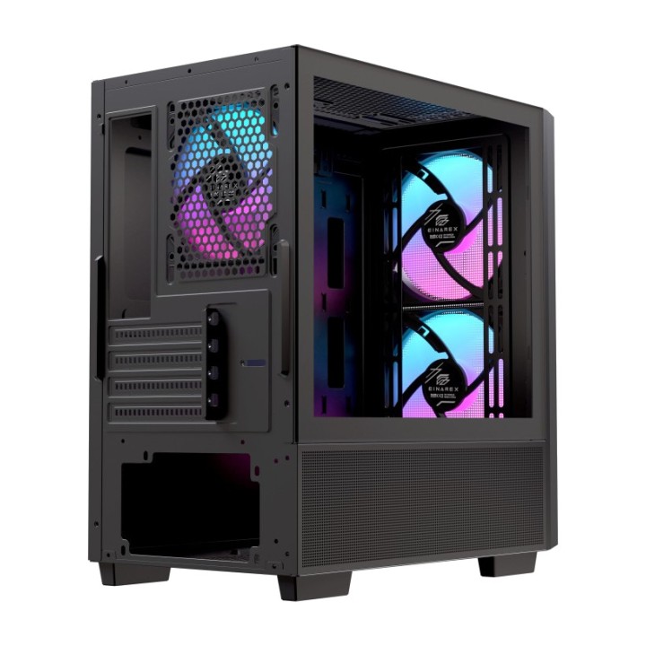 EINAREX Micro-ATX-Gaming-PC-Gehäuse mit gehärtetem Glas