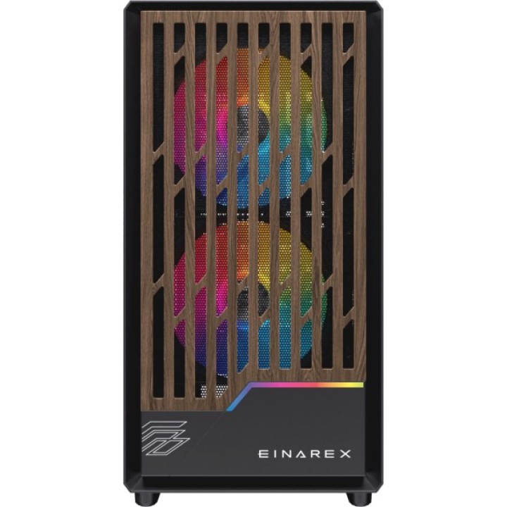 EINAREX Micro-ATX-Gaming-PC-Gehäuse mit gehärtetem Glas
