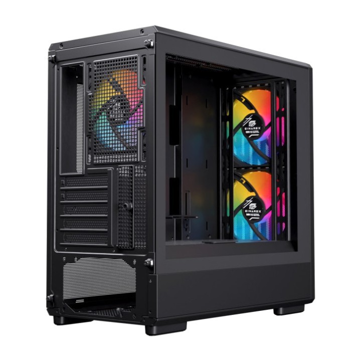 EINAREX Micro ATX gaming PC case with tempered glass PULSE