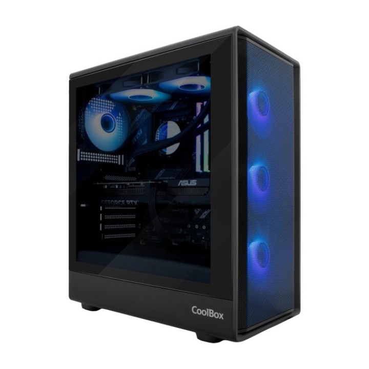 COOLBOX Mid-tower gaming computer case with tempered glass