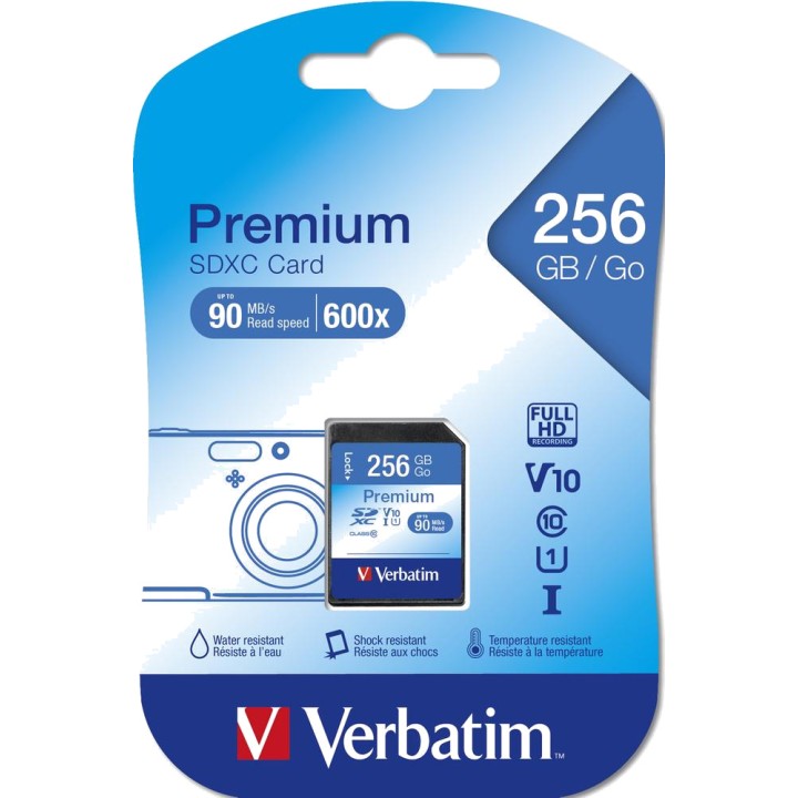 VERBATIM Tarjeta de memoria PREMIUM-SDXC-UHS-I U1 C10 256GB