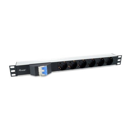 rack power strip with 6 schuko sockets and circuit breaker 333312 19" 1u 1.8m 16a