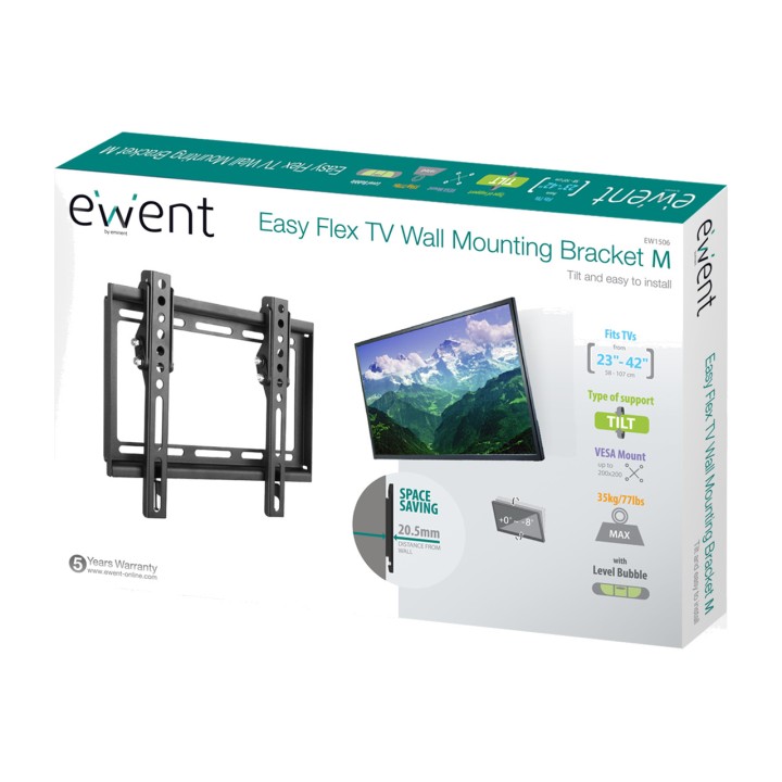 EWENT Soporte de pared inclinable extraplano para televisor