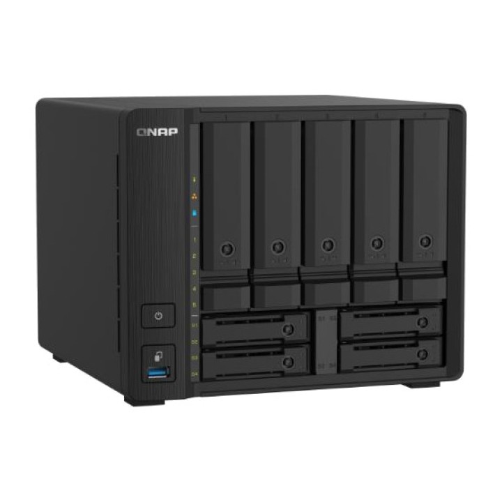 QNAP Tower-NAS-Server mit 9 Einschüben, ohne Festplatten