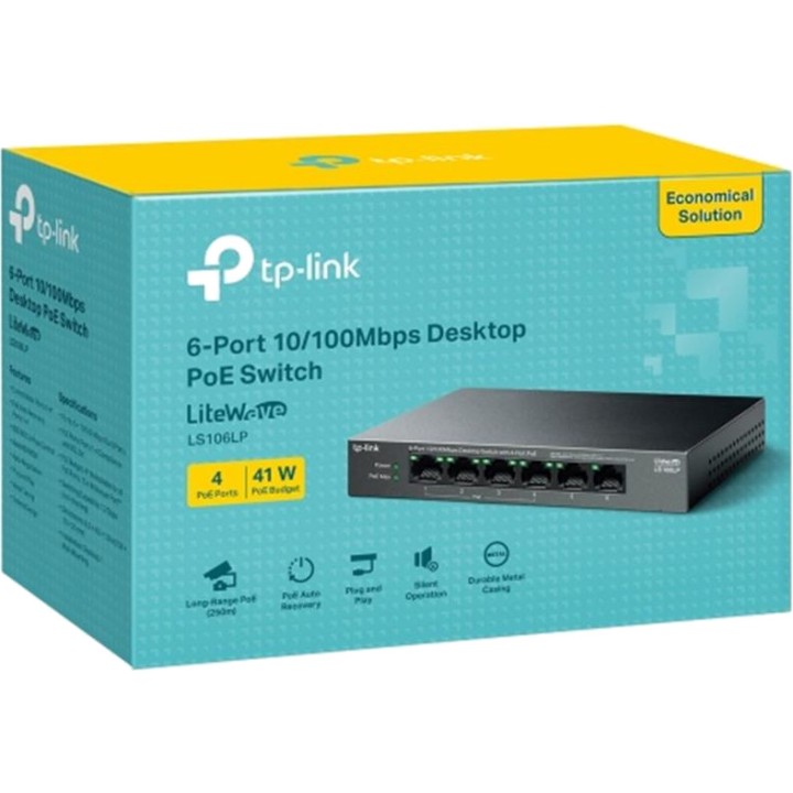 TP-LINK Switch no gestionado Fast Ethernet de 6 puertos con