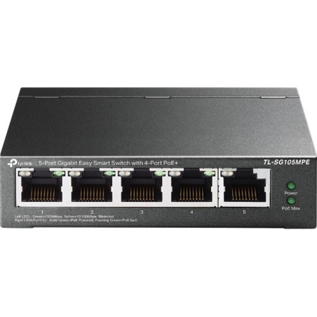 switch gigabit gestito a 5 porte con 4 poe+ tl-sg105mpe easy-smart 120w