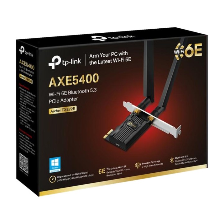 TP-LINK WiFi-6E- und Bluetooth-PCIe-Netzwerkkarte