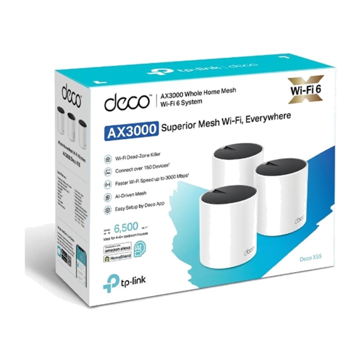 TP-LINK Dual-band Wi-Fi 6 mesh system DECO X55 AX3000 3 UDS