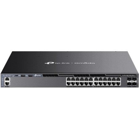 switch gestionado l3 apilable de 24 puertos poe+ gigabit con 4 ranuras sfp+ 10g omada sg6428xhp 720w