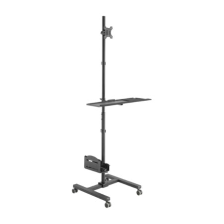 mobile arbeitsstation mit rollen, monitorhalterung und tastaturablage 650171 17-32" 8kg