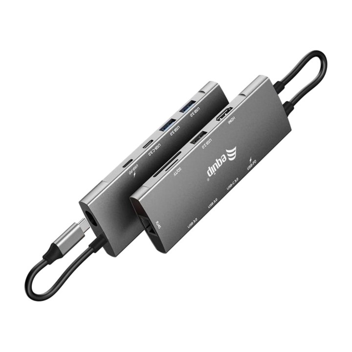 EQUIP Adattatore multiporta USB-C 9 in 1 con HDMI, rete