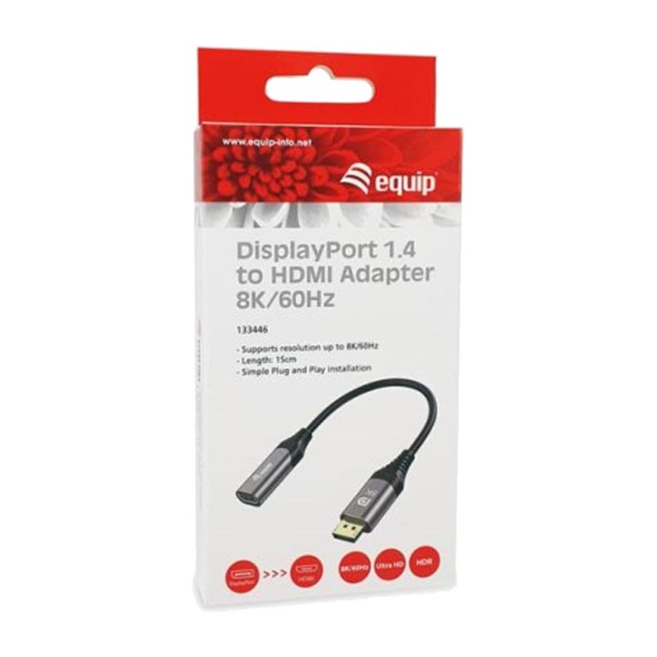 EQUIP DisplayPort samec na HDMI samica adaptér 1.4 8K 60HZ