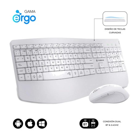 wireless keyboard and mouse combo with dual bluetooth and usb connectivity dual-office-prowave