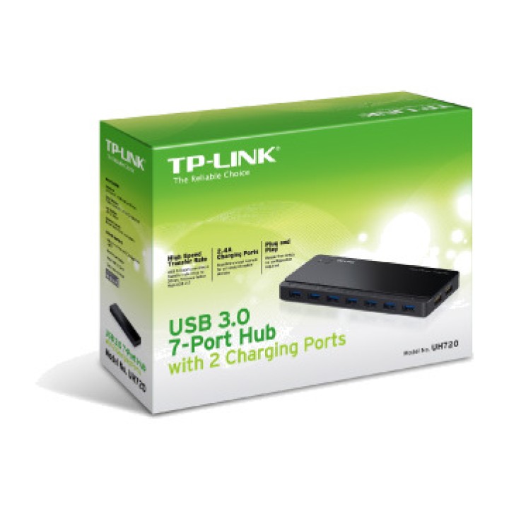 TP-LINK Hub USB 3.0 a 7 porte e 2 porte di ricarica UH720