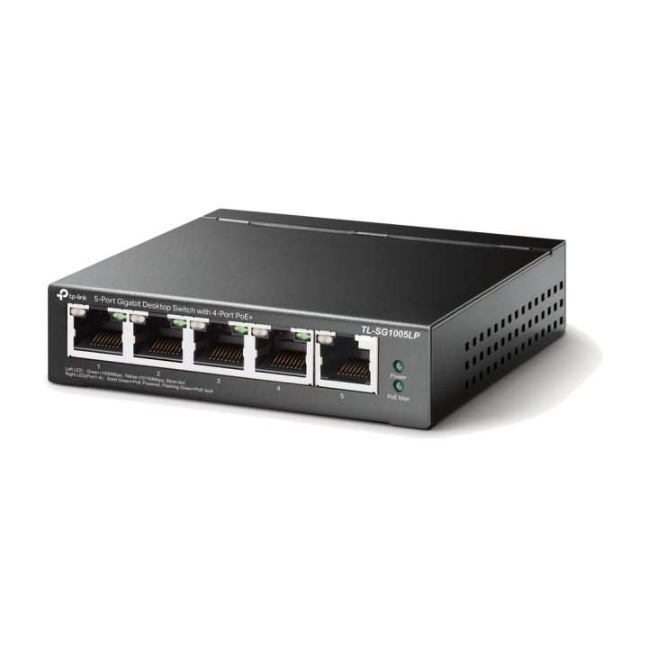 TP-LINK 5-Port-Gigabit-Switch, unmanaged, mit 4 PoE+