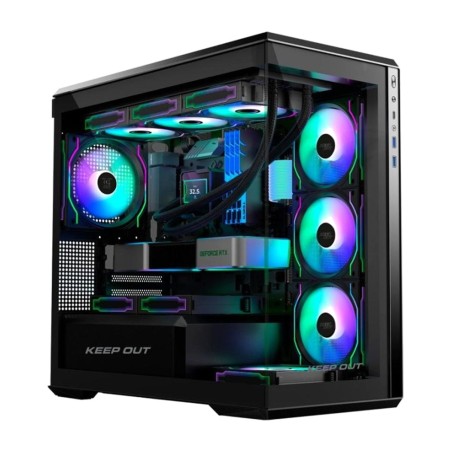 caixa de computador gaming minitorre com vidro temperado xc-905-pro+ micro-atx-argb