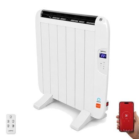 radiador eléctrico de aluminio con wifi, programador y mando a distancia 900w